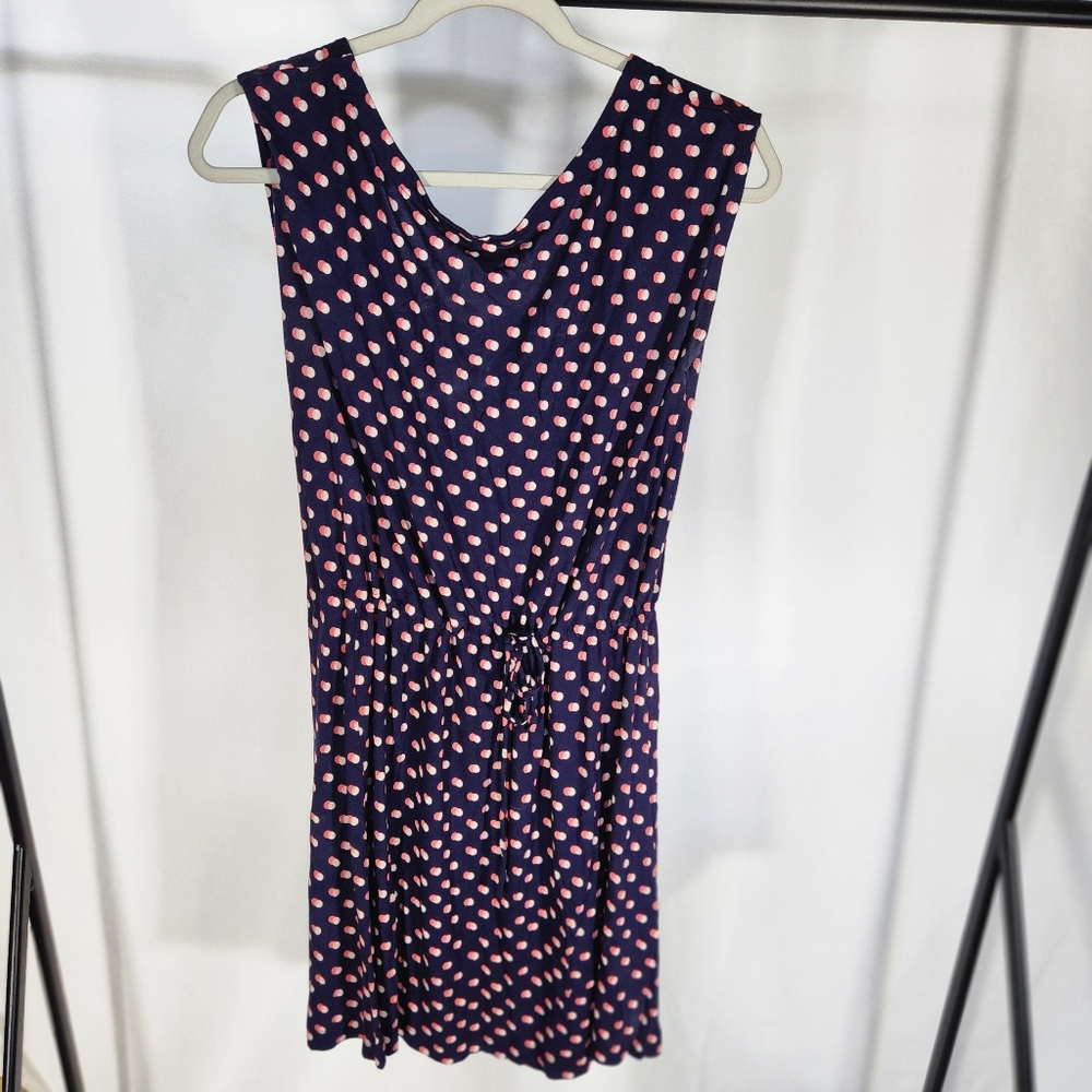 Gap Dress Women S Petit Blue print Waist Tie Sleeveless  Rayon